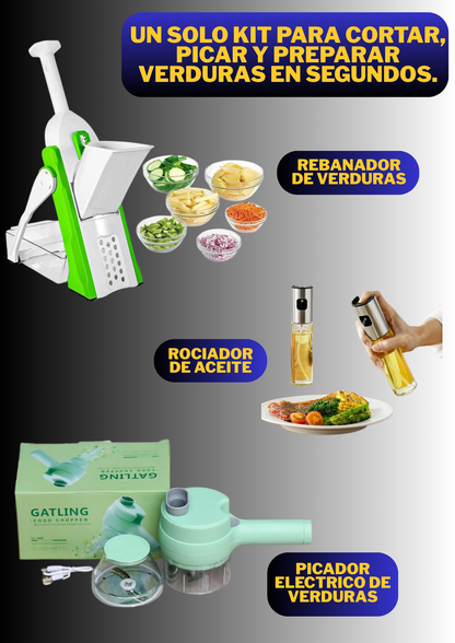 KIT REBANADOR I PICADOR DE VERDURAS PREMIUM